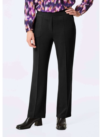GOLDNER Weite Stoffhose VERA mit Biesen in schwarz