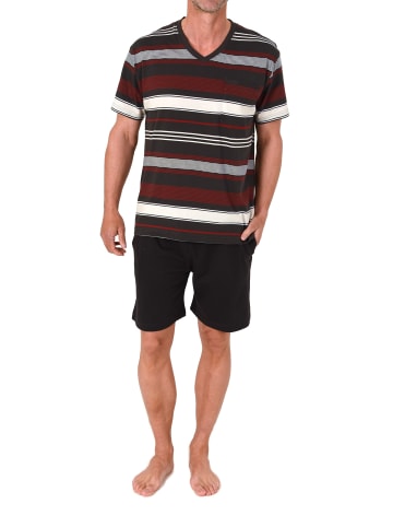 NORMANN Kurzarm Schlafanzug Shorty Pyjama Übergrößen in rot