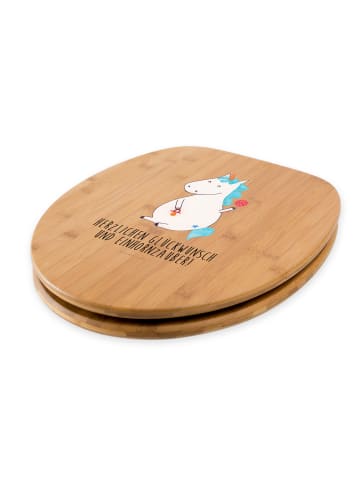 Mr. & Mrs. Panda WC Brille Einhorn Baby mit Spruch in Braun