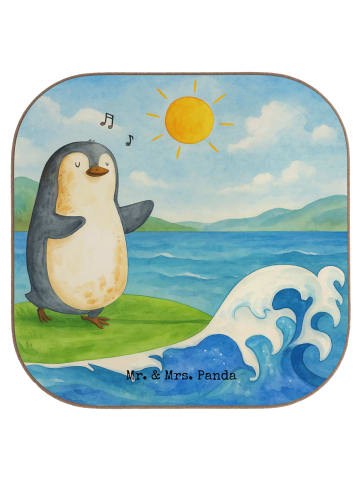 Mr. & Mrs. Panda Untersetzer für Gläser Pinguin Surfer Design oh... in Weiß