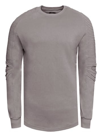 Rusty Neal Biker Sweater in Dunkel Grau