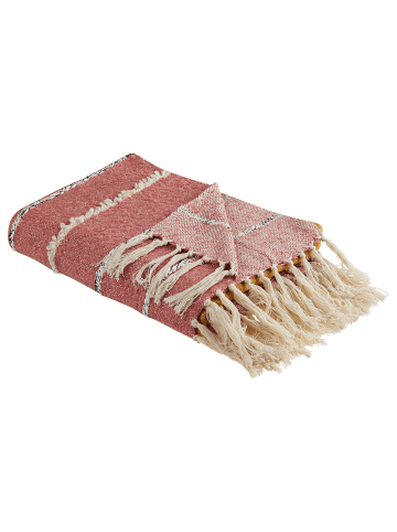 Beliani Kuscheldecke NAIKHU in Rot/Gelb - (W) 130 x (H) 0.3 x (L) 170 cm