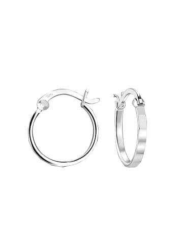 Alexander York Creolen gehämmert (14 mm) in 925 Sterling Silber, 2-tlg. in silber