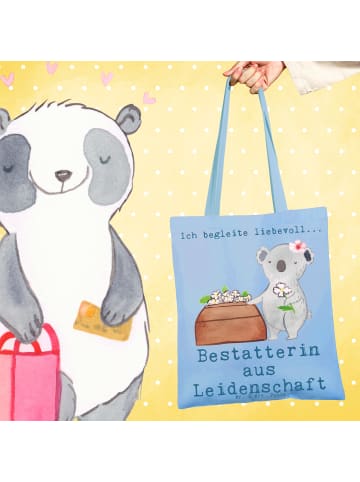 Mr. & Mrs. Panda Tote Bag Bestatterin Leidenschaft mit Spruch in Sky Blue