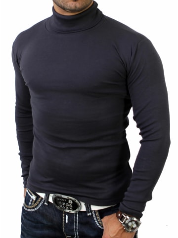 RESLAD Sweatshirt sportlicher Rolli in anthrazit