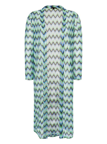 More & More Longjerseyjacke in zickzack jersey light skyblue and green