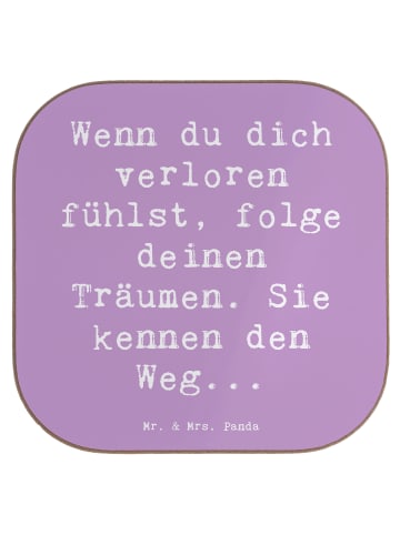 Mr. & Mrs. Panda Glasuntersetzer Spruch Selbstzweifel und Träume... in Lavendeltraum