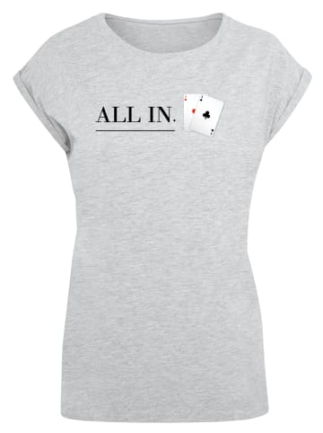 F4NT4STIC T-Shirt Poker All In Karten in grau meliert