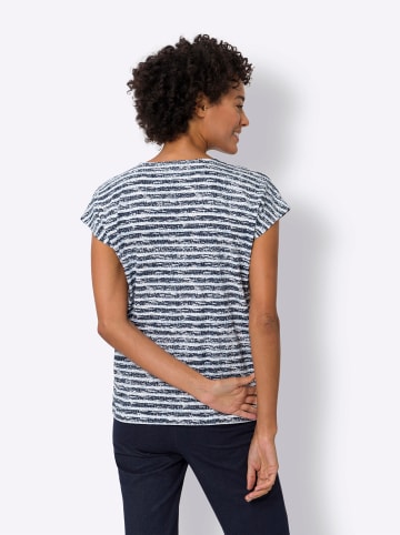 Sieh an! Kurzarmshirt in marine-ecru-geringelt