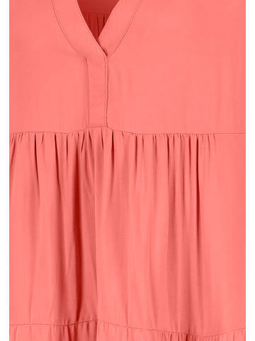 Sublevel Kleid mit V-Ausschnitt und Rüschenärmeln, knielang in Rot