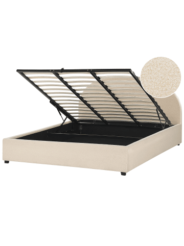 Beliani Doppelbett VAUCLUSE in Beige - (W) 194 x (H) 112 x (L) 214 cm