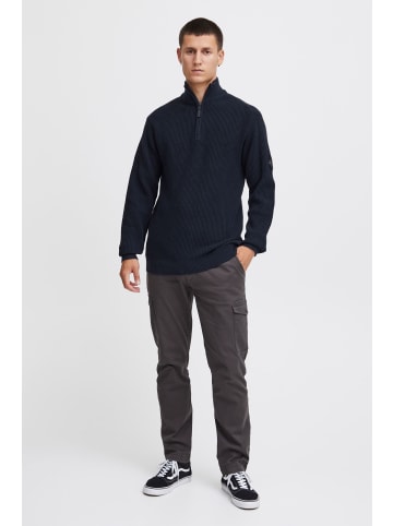 INDICODE Troyer 35751MM Nachhaltiger Strickpullover mit Troyerkragen in dunkelblau