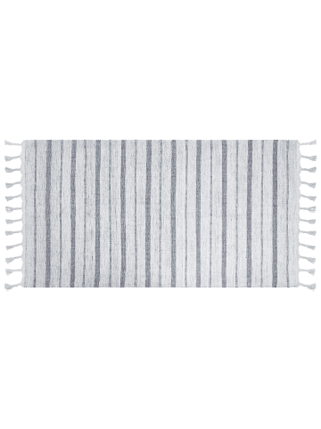 Beliani Geflochtener Teppich BADEMLI in Weiß/Grau - (W) 80 x (H) 1 x (L) 150 cm