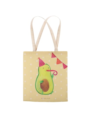 Mr. & Mrs. Panda Tasche Avocado Geburtstag ohne Spruch in Gelb Pastell