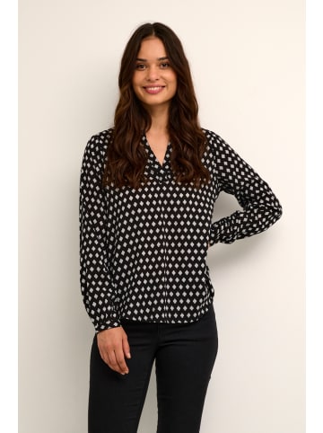 Kaffe Langarm-Bluse KAleah in Black Square Print