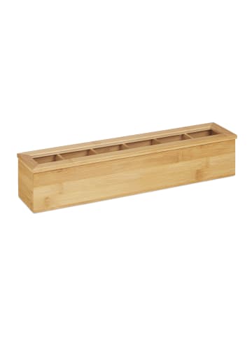 relaxdays Teebox in Natur - (B)44x (H)9 x (T)9 cm