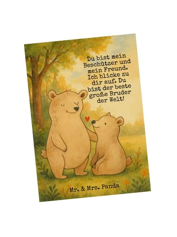 Mr. & Mrs. Panda Ansichtskarte Bär Großer Bruder Design mit Spruch in Weiß