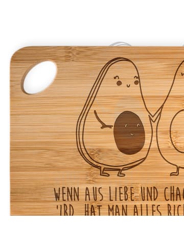 Mr. & Mrs. Panda Schneidebrett Avocado Pärchen mit Spruch in Braun