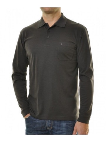 Ragman Poloshirt Langarm in Anthrazit