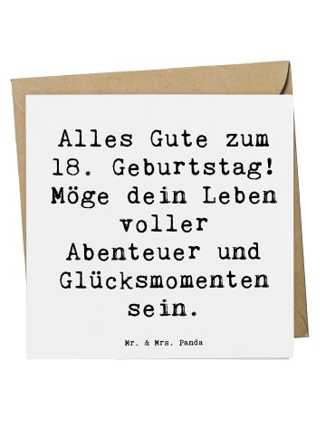 Mr. & Mrs. Panda Einladungskarte Spruch 18. Geburtstag mit Spruch in Weiß