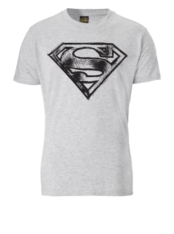 Logoshirt T-Shirt SUPERMAN - LOGO SCRIBBLE in grau meliert