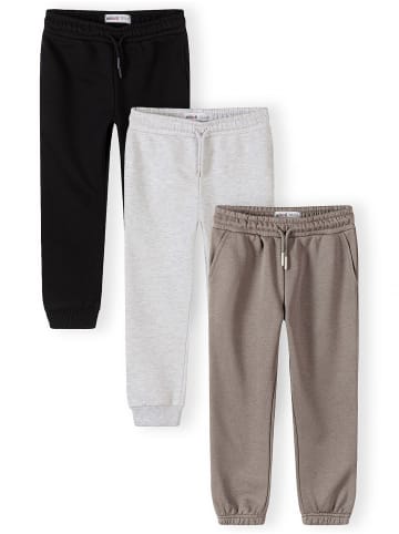 Minoti 3-er Pack Jogginghose 29FLEECE284 in schwarz