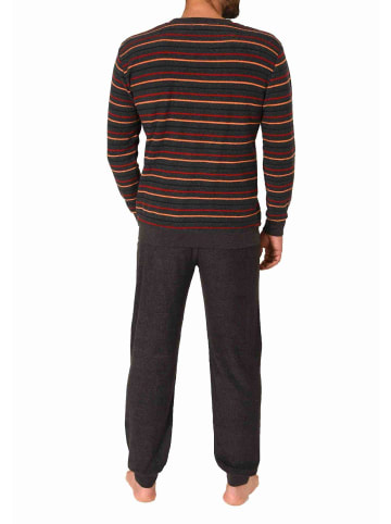 NORMANN langarm Frottee Schlafanzug Pyjama Bündchen - 77623 in rot