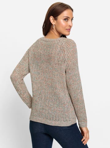 WITT WEIDEN Pullover in papaya-ecru-gemustert