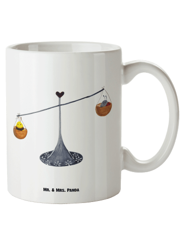 Mr. & Mrs. Panda XL Tasse Sternzeichen Waage ohne Spruch in Weiß