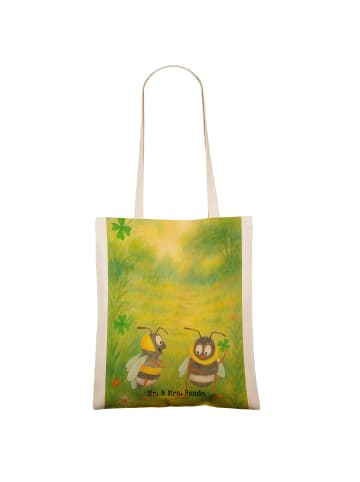 Mr. & Mrs. Panda Shopping Tasche Hummeln Kleeblatt Design ohne S... in Weiß