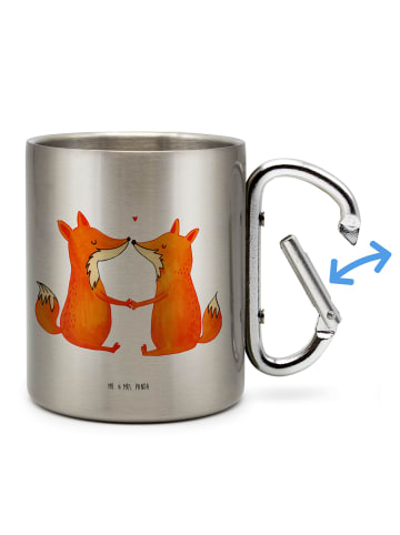 Mr. & Mrs. Panda Thermobecher Füchse Liebe ohne Spruch in Silber