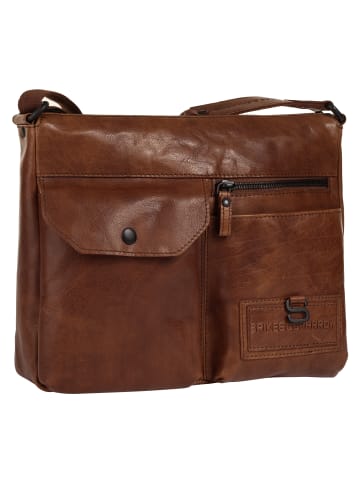 SPIKES & SPARROW Umhängetasche SHOULDER BAG echt Leder in cognac