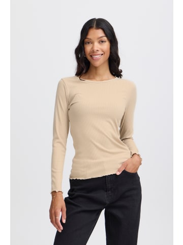 b. young Langarm-Shirt BYPAPILONE Slim fit in Humus