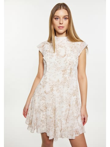 DreiMaster Klassik Damen Kleid in Sand Weiss