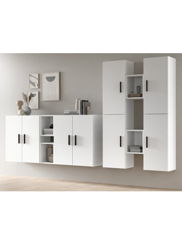 Inn.Furn Wohnwand in weiß 259 cm, Wohnkombination hängend oder stehend