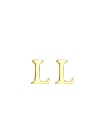 Elli Ohrringe 925 Sterling Silber Buchstabe, Buchstabe - L in Gold