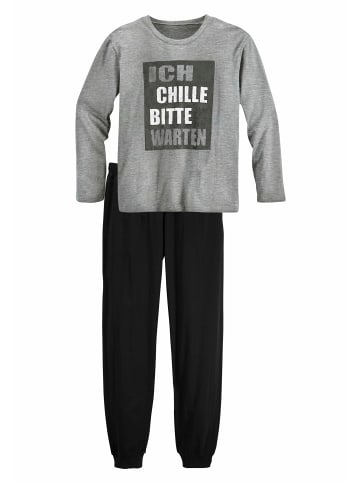AUTHENTIC LE JOGGER Pyjama in meliert-grau-schwarz