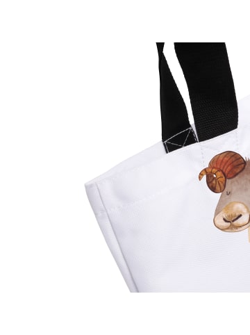 Mr. & Mrs. Panda Tote Bag Sternzeichen Widder mit Spruch in Weiß