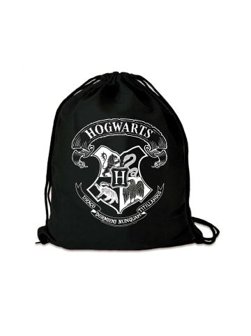 Logoshirt Turnbeutel Harry Potter - Hogwarts Logo (Weiß) in schwarz