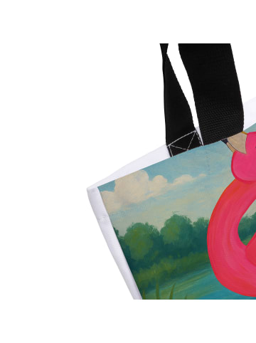 Mr. & Mrs. Panda Umhängetasche Flamingo Stolz Design ohne Spruch in Weiß
