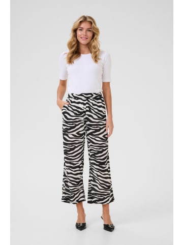 Kaffe Casual Hose KAdacia Loose fit in Black/Chalk Animal Print