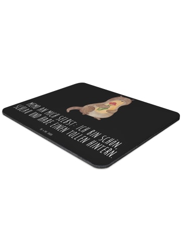 Mr. & Mrs. Panda Maus-Pad Otter Blumenstrauß mit Spruch in Schwarz