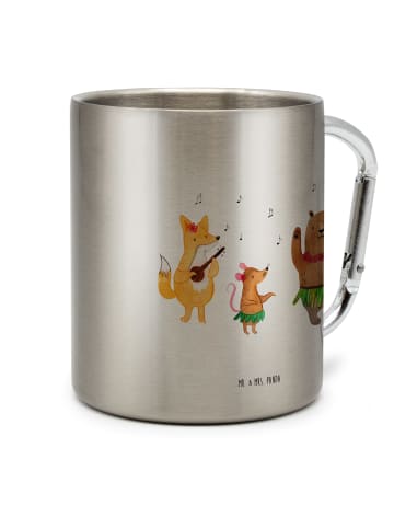 Mr. & Mrs. Panda Karabiner Becher Waldtiere Aloha ohne Spruch in Silber
