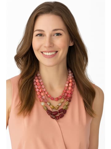 collezione alessandro Kurze Kette " Marble " in rot