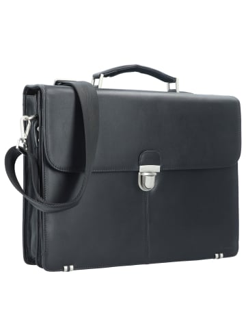 Esquire Oxford Aktentasche Leder 41 cm Laptopfach schwarz