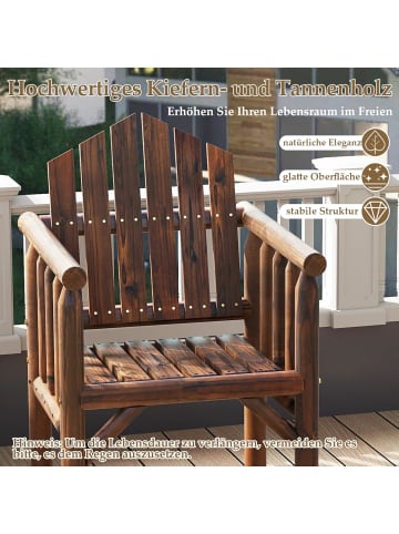 COSTWAY Gartenstuhl Holz in Braun