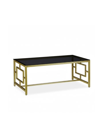 relaxdays Couchtisch in Schwarz/Gold - (B)110 x (H)45 x (T)60 cm