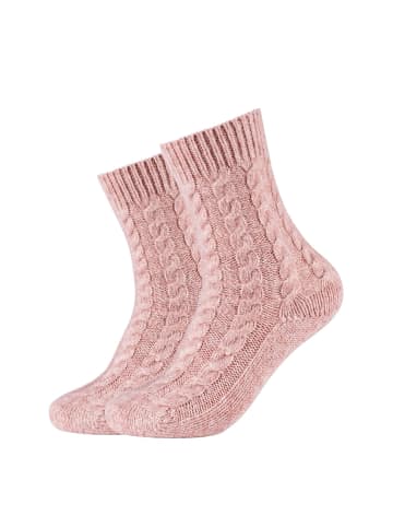 camano Socken Cosy Kuschelsocken Flauschig Warm Damen Zopfmuster Lang Flauschsocken Norweger Für Winter Set Frauen 2er Pack warm & cozy in dusty rose