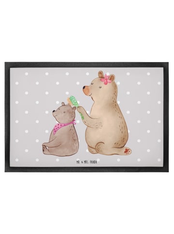 Mr. & Mrs. Panda Bodenvorleger Bär Kind ohne Spruch in Grau Pastell