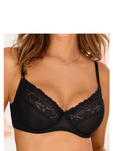 PETITE FLEUR Bügel-BH in schwarz + weiß
